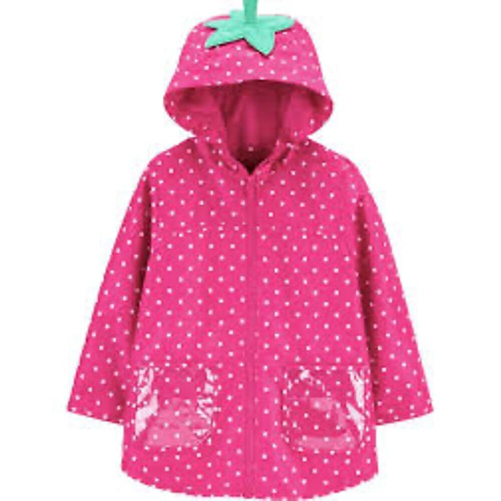 Carter's Girls' Toddler Her Favorite Rainslicker Rain Jacket Raincoat Strawberry
